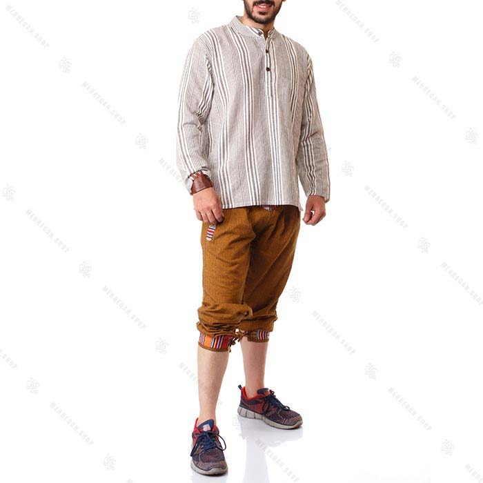 پیراهن سنتی هیپی استایل شیری – Hippie Kurta Shirt