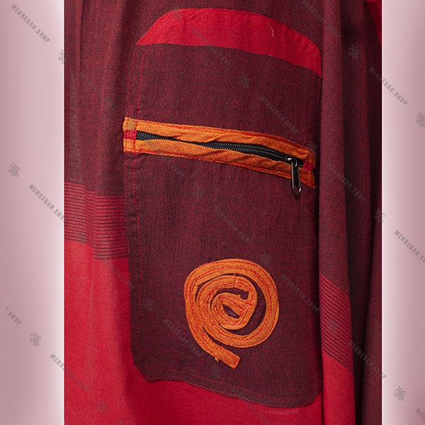 شلوار نپالی جیب دار سبک و خنک نارنجی قرمز
