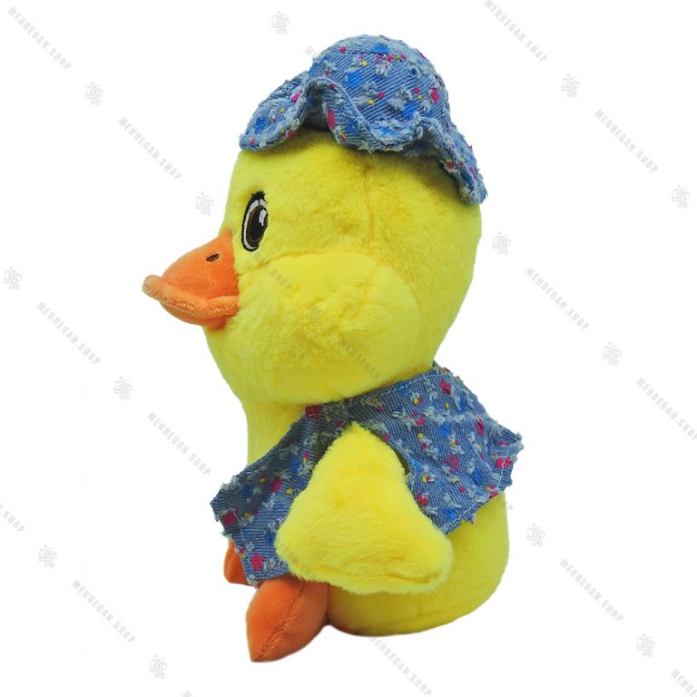 عروسک اردک طلایی مدل کلاه طرح دار