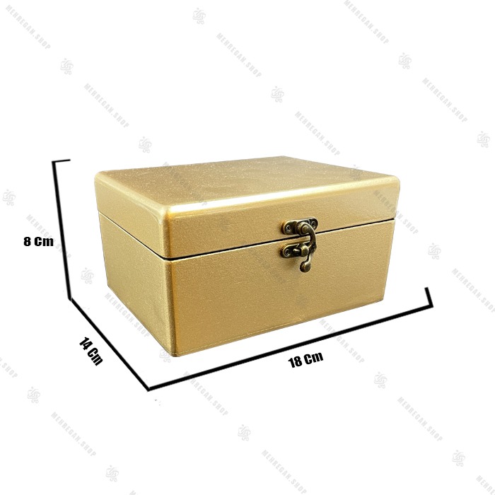 صندوقچه چوبی طلایی متالیک ساده
