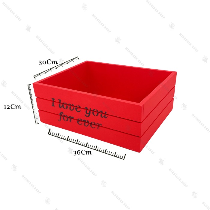 باکس هدیه چوبی قرمز سایز بزرگ