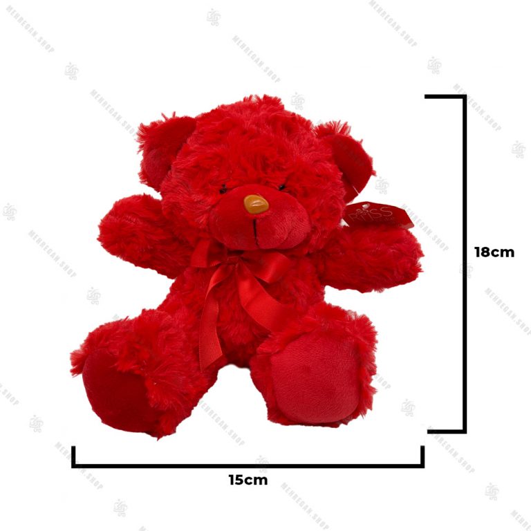 عروسک پولیشی خرس راس قرمز ۱۸ سانتی متری