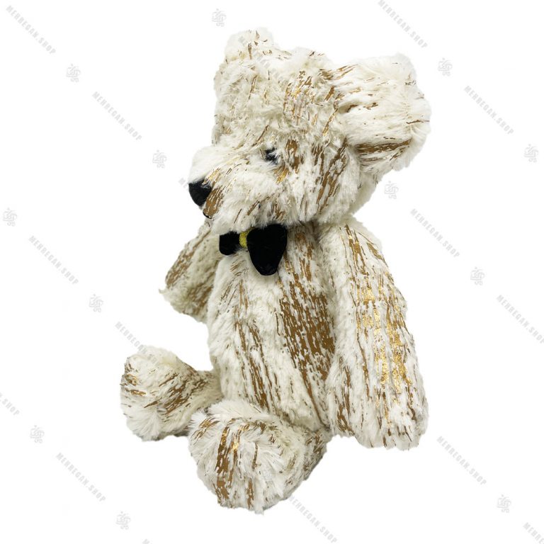 عروسک پولیشی خرس تدی سفید طلایی