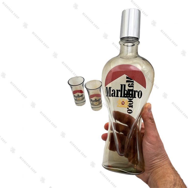 ست نوشیدنی با بطری شفاف طرح Marlboro