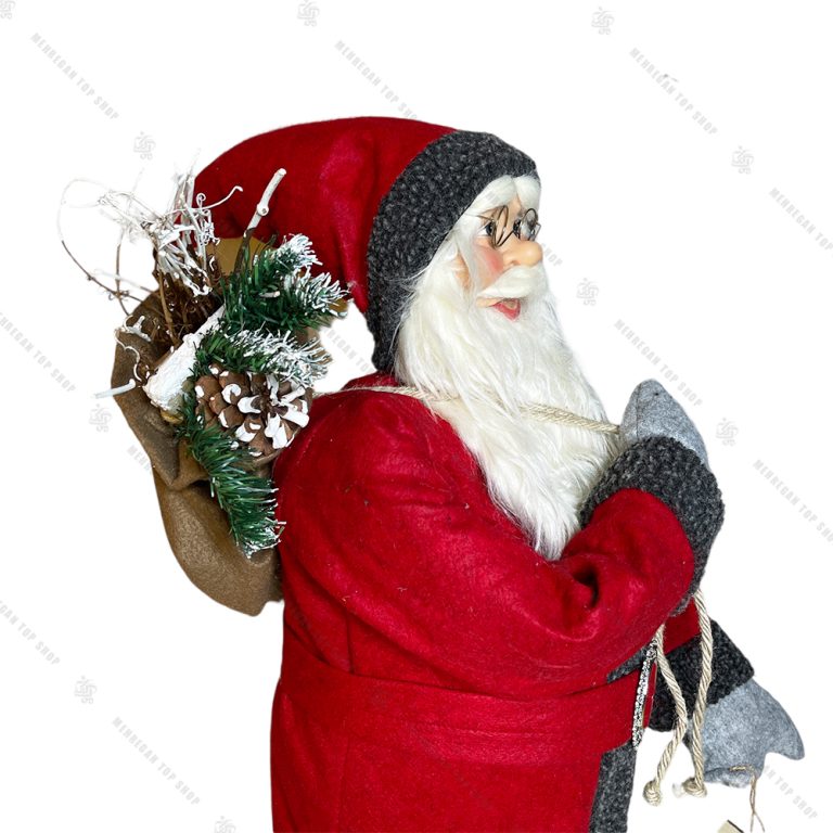 عروسک بابانوئل چراغ به دست