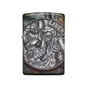 فندک سیگار زیپو مدل Pirate Coin Design کد ۴۹۴۳۴