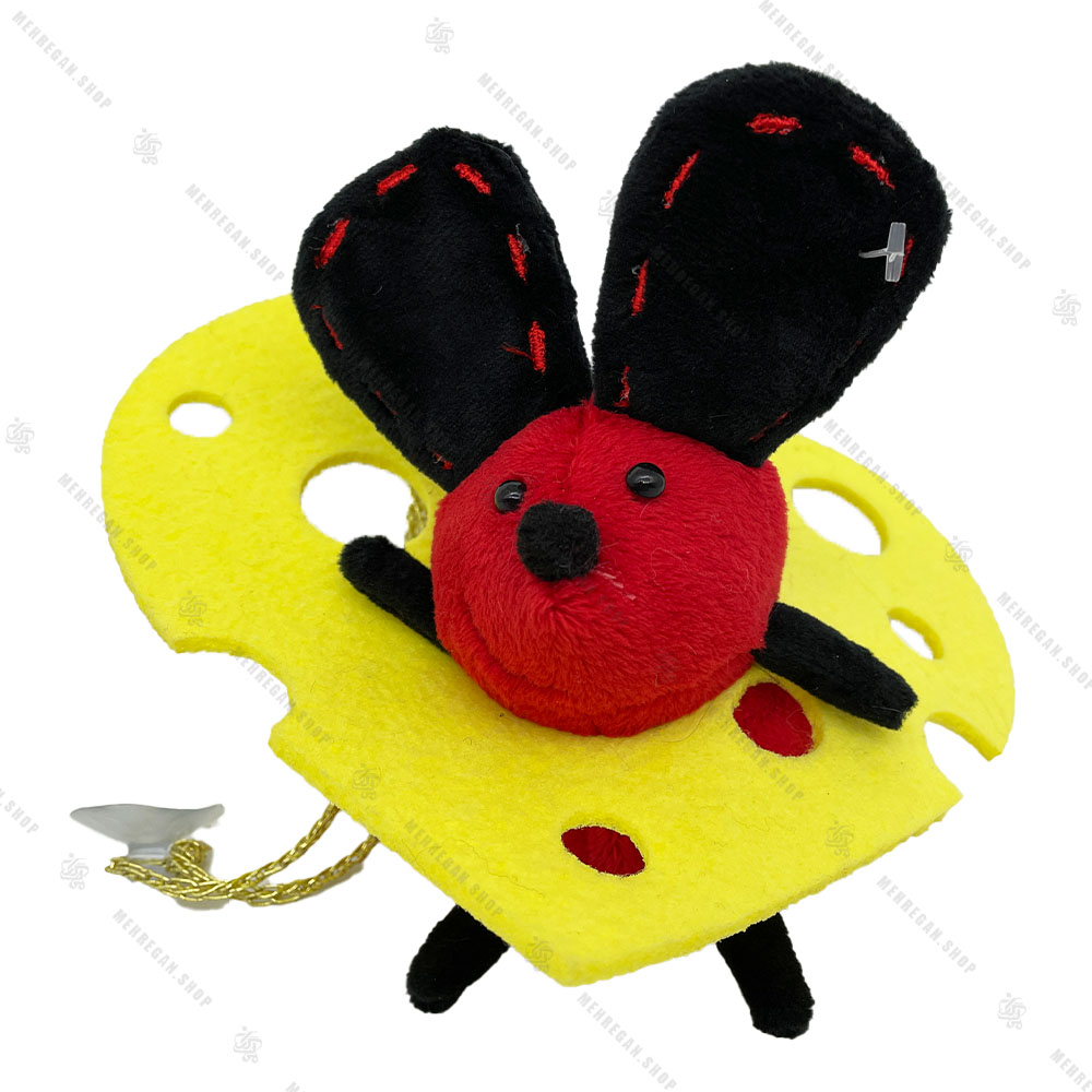آویز عروسک پولیشی موش قرمز و پنیر