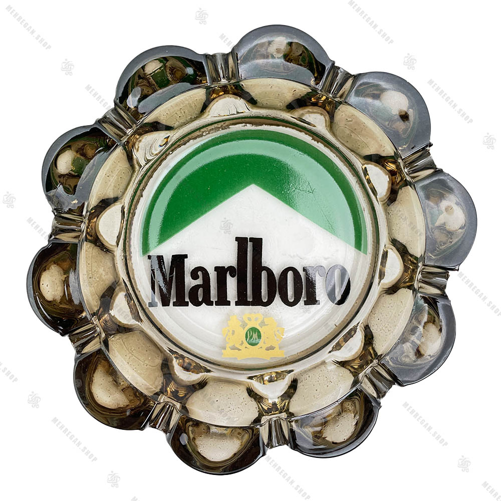 زیرسیگاری شیشه ای گرد طرح Marlboro