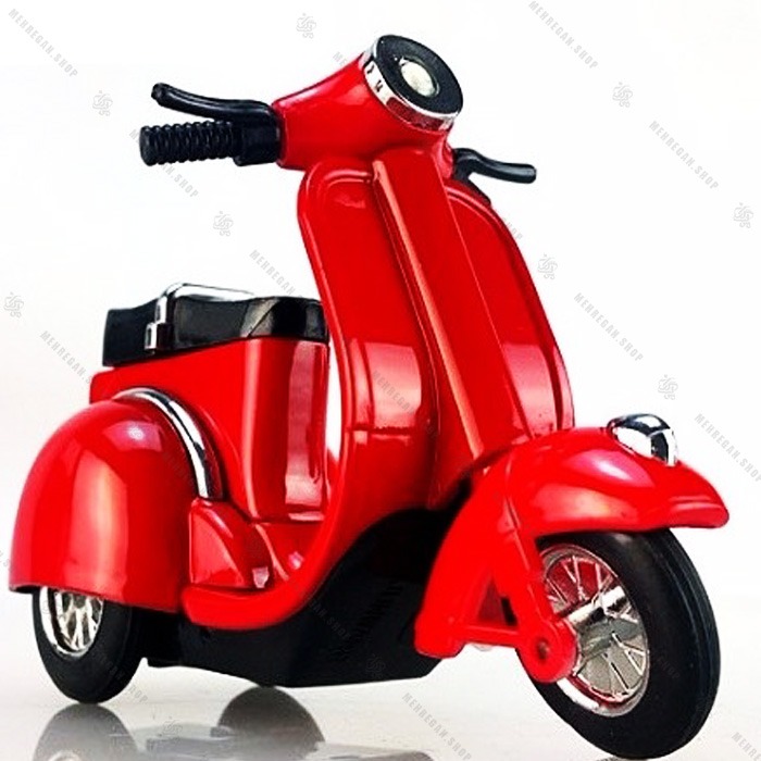 فندک رومیزی طرح موتور سیکلت Vespa قرمز